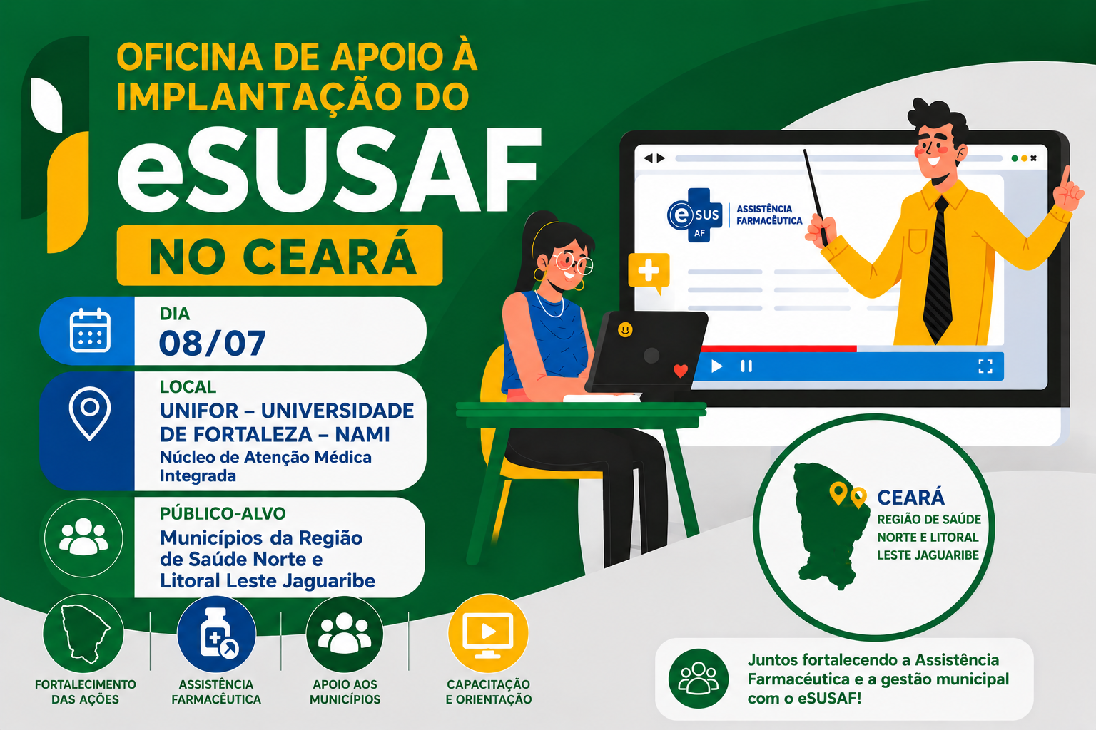 (08-07) Oficina de Apoio a Implantação do e SUSAF no Ceará - Região de Saúde Norte e Litoral Leste Jaguaribe
